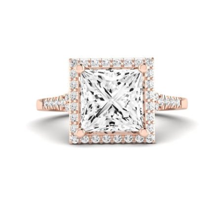 Desert Rose Moissanite Matching Band Only (engagement Ring Not Included) For Ring With Princess Center rosegold