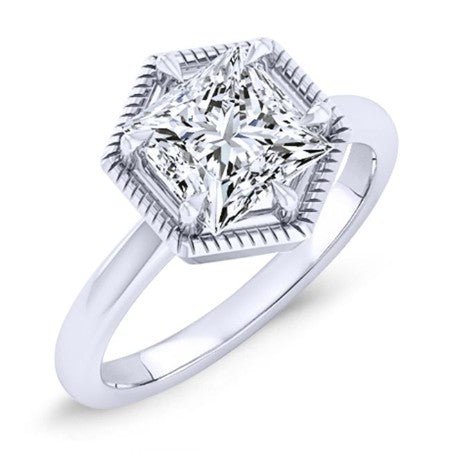 Aspen Moissanite Matching Band Only (engagement Ring Not Included) For Ring With Princess Center whitegold