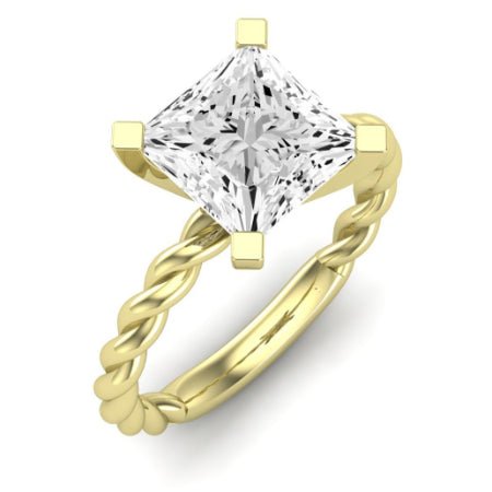 Balsam Moissanite Matching Band Only (does Not Include Engagement Ring) For Ring With Princess Center yellowgold