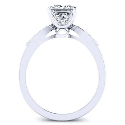 Mulberry Moissanite Matching Band Only (engagement Ring Not Included) For Ring With Princess Center whitegold