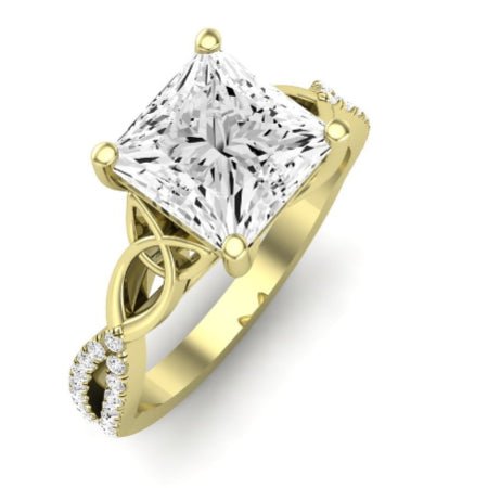 Pavonia Moissanite Matching Band Only (does Not Include Engagement Ring)  For Ring With Princess Center yellowgold