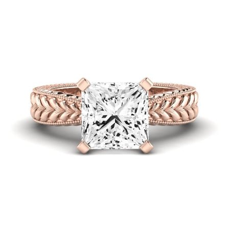 Azalea Moissanite Matching Band Only (does Not Include Engagement Ring) For Ring With Princess Center rosegold