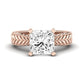 Azalea Moissanite Matching Band Only (does Not Include Engagement Ring) For Ring With Princess Center rosegold