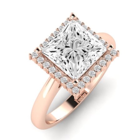 Calla Lily Moissanite Matching Band Only (does Not Include Engagement Ring) For Ring With Princess Center rosegold