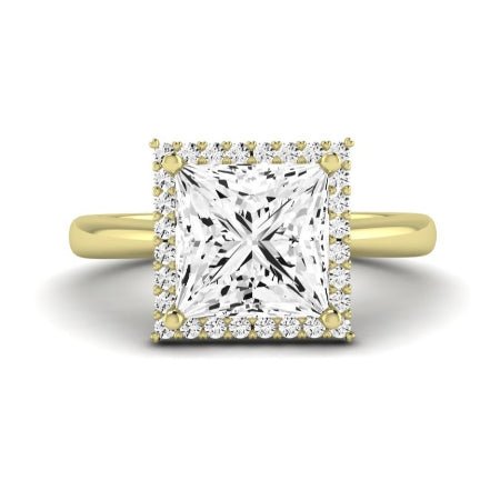 Calla Lily Moissanite Matching Band Only (does Not Include Engagement Ring) For Ring With Princess Center yellowgold