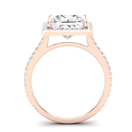 Columbine Moissanite Matching Band Only (does Not Include Engagement Ring) For Ring With Princess Center rosegold
