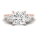 Primrose Moissanite Matching Band Only ( Engagement Ring Not Included) For Ring With Princess Center rosegold