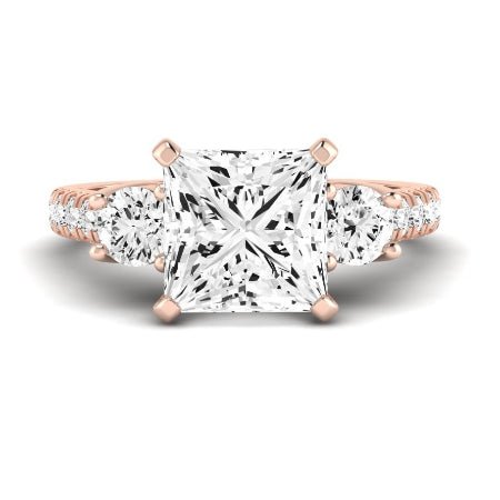 Primrose Moissanite Matching Band Only ( Engagement Ring Not Included) For Ring With Princess Center rosegold