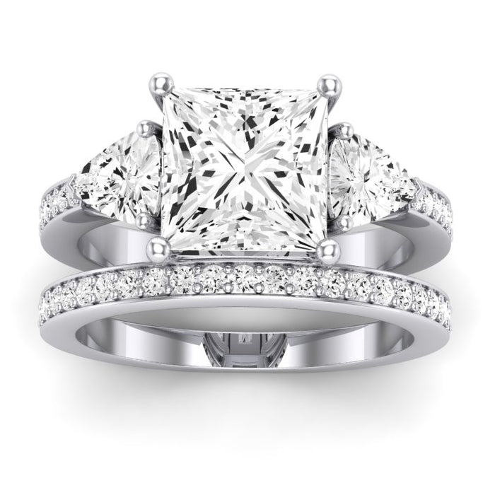 Snowdonia Moissanite Matching Band Only (engagement Ring Not Included) For Ring With Princess Center whitegold