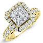 Canna Moissanite Matching Band Only (engagement Ring Not Included) For Ring With Princess Center yellowgold