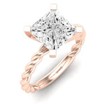 Balsam Moissanite Matching Band Only (does Not Include Engagement Ring) For Ring With Princess Center rosegold