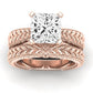 Azalea Moissanite Matching Band Only (does Not Include Engagement Ring) For Ring With Princess Center rosegold