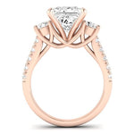 Primrose Moissanite Matching Band Only ( Engagement Ring Not Included) For Ring With Princess Center rosegold