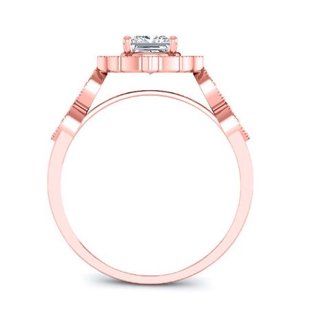 Petal Moissanite Matching Band Only (engagement Ring Not Included) For Ring With Princess Center rosegold