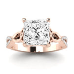 Pavonia Moissanite Matching Band Only (does Not Include Engagement Ring)  For Ring With Princess Center rosegold