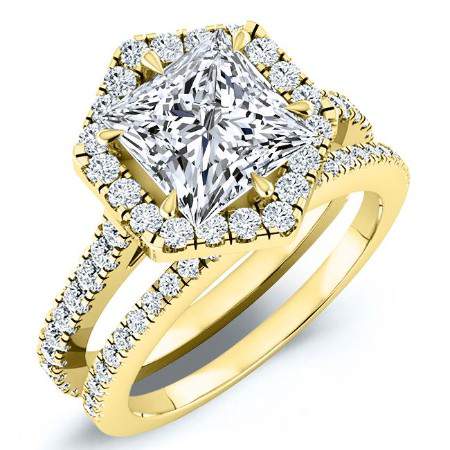 Cypress Moissanite Matching Band Only (engagement Ring Not Included) For Ring With Princess Center yellowgold