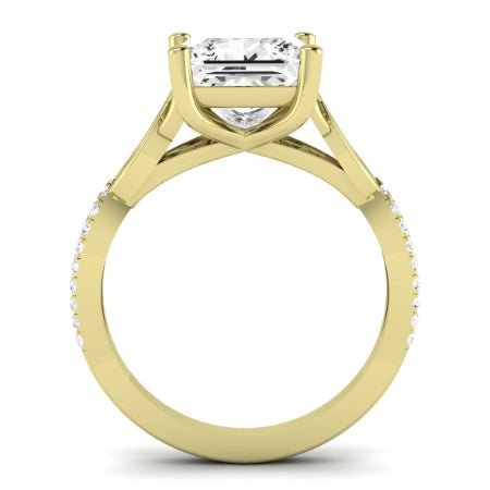Pavonia Moissanite Matching Band Only (does Not Include Engagement Ring)  For Ring With Princess Center yellowgold