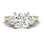Primrose Moissanite Matching Band Only ( Engagement Ring Not Included) For Ring With Princess Center yellowgold