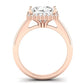 Calla Lily Moissanite Matching Band Only (does Not Include Engagement Ring) For Ring With Princess Center rosegold