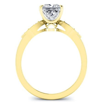 Mulberry Moissanite Matching Band Only (engagement Ring Not Included) For Ring With Princess Center yellowgold