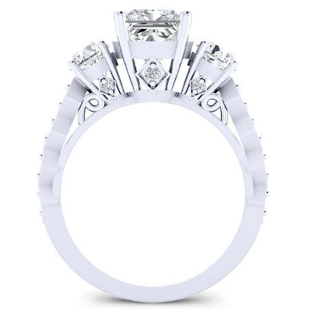 Calix Moissanite Matching Band Only (engagement Ring Not Included) For Ring With Princess Center whitegold