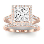 Desert Rose Moissanite Matching Band Only (engagement Ring Not Included) For Ring With Princess Center rosegold