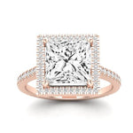 Columbine Moissanite Matching Band Only (does Not Include Engagement Ring) For Ring With Princess Center rosegold