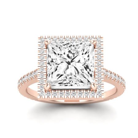 Columbine Moissanite Matching Band Only (does Not Include Engagement Ring) For Ring With Princess Center rosegold