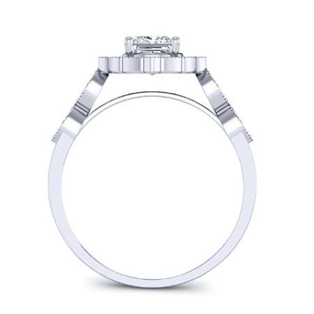 Petal Moissanite Matching Band Only (engagement Ring Not Included) For Ring With Princess Center whitegold