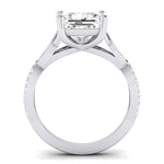Pavonia Moissanite Matching Band Only (does Not Include Engagement Ring)  For Ring With Princess Center whitegold