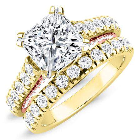 Nasrin Moissanite Matching Band Only (engagement Ring Not Included) For Ring With Princess Center yellowgold