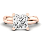 Baneberry Moissanite Matching Band Only (does Not Include Engagement Ring)  For Ring With Princess Center rosegold