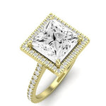 Columbine Moissanite Matching Band Only (does Not Include Engagement Ring) For Ring With Princess Center yellowgold