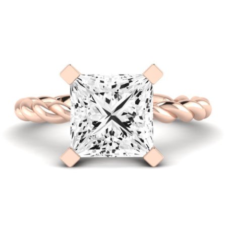 Balsam Moissanite Matching Band Only (does Not Include Engagement Ring) For Ring With Princess Center rosegold