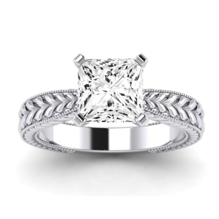 Azalea Moissanite Matching Band Only (does Not Include Engagement Ring) For Ring With Princess Center whitegold