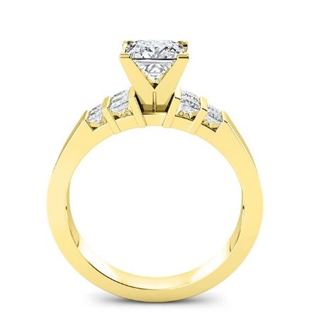 Carnation Moissanite Matching Band Only (engagement Ring Not Included) For Ring With Princess Center yellowgold