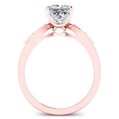 Mulberry Moissanite Matching Band Only (engagement Ring Not Included) For Ring With Princess Center rosegold