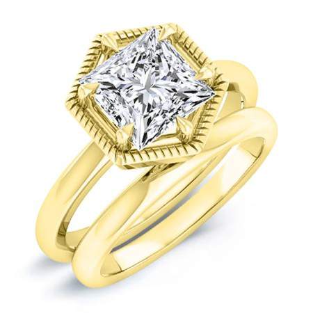 Aspen Moissanite Matching Band Only (engagement Ring Not Included) For Ring With Princess Center yellowgold