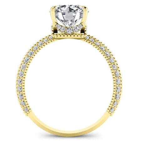 Oxalis Moissanite Matching Band Only (engagement Ring Not Included) For Ring With Round Center yellowgold