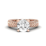 Azalea Moissanite Matching Band Only (does Not Include Engagement Ring) For Ring With Round Center rosegold