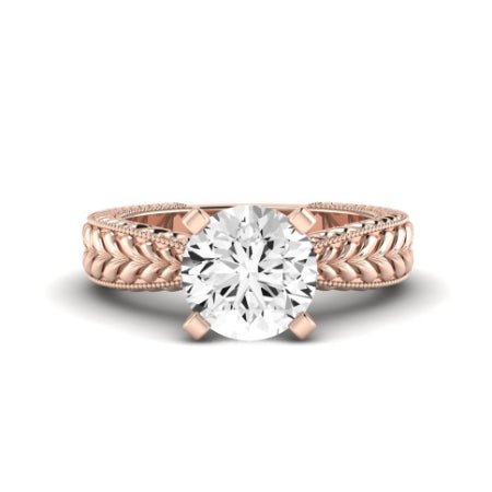 Azalea Moissanite Matching Band Only (does Not Include Engagement Ring) For Ring With Round Center rosegold