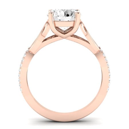 Pavonia Moissanite Matching Band Only (does Not Include Engagement Ring)  For Ring With Round Center rosegold