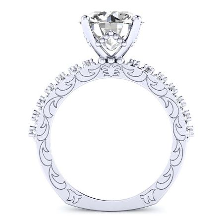 Carmel Moissanite Matching Band Only (engagement Ring Not Included) For Ring With Round Center whitegold