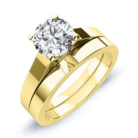 Rosemary Moissanite Matching Band Only (engagement Ring Not Included) For Ring With Round Center yellowgold