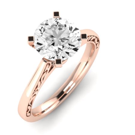 Astilbe Moissanite Matching Band Only (does Not Include Engagement Ring) For Ring With Round Center rosegold