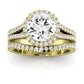 Silene Moissanite Matching Band Only ( Engagement Ring Not Included) For Ring With Round Center yellowgold