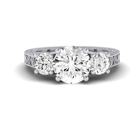 Belladonna Moissanite Matching Band Only (does Not Include Engagement Ring) For Ring With Round Center whitegold