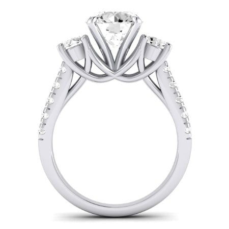 Primrose Moissanite Matching Band Only ( Engagement Ring Not Included) For Ring With Round Center whitegold