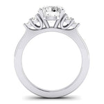 Alyssa Moissanite Matching Band Only (does Not Include Engagement Ring) For Ring With Round Center whitegold