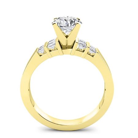 Carnation Moissanite Matching Band Only (engagement Ring Not Included) For Ring With Round Center yellowgold